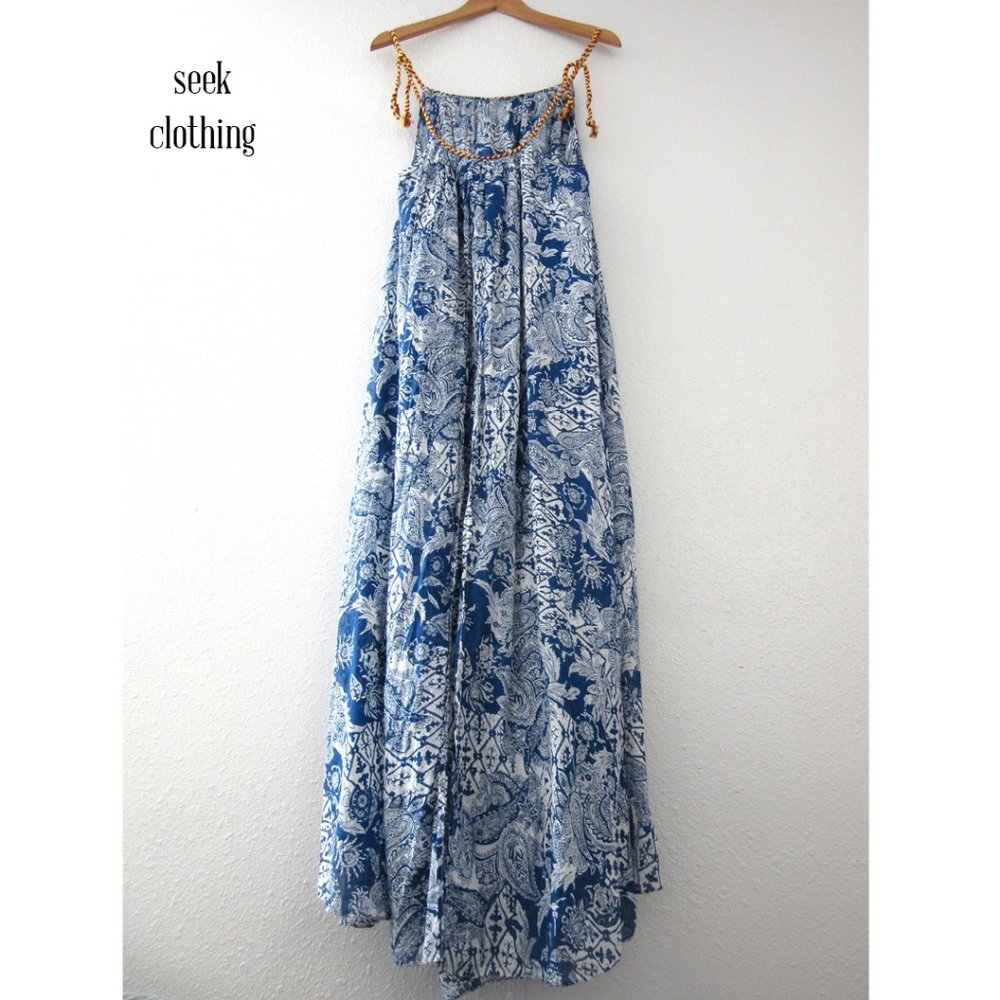 NWT Free People L Paisley Tiered Maxi Midi Dress